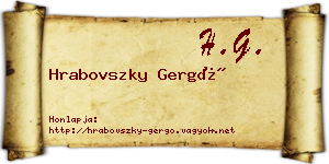 Hrabovszky Gergő névjegykártya