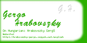 gergo hrabovszky business card